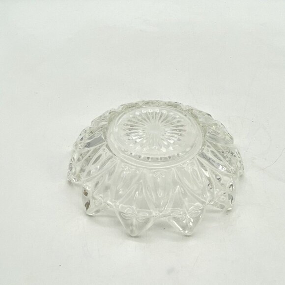 Vtg Seafood Server Glass Dish Scallop Edges Stainless Fork Handle Relish Dish - Picture 13 of 13